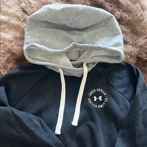 Under Armour Black Hoodie with White Logo and White Drawstring